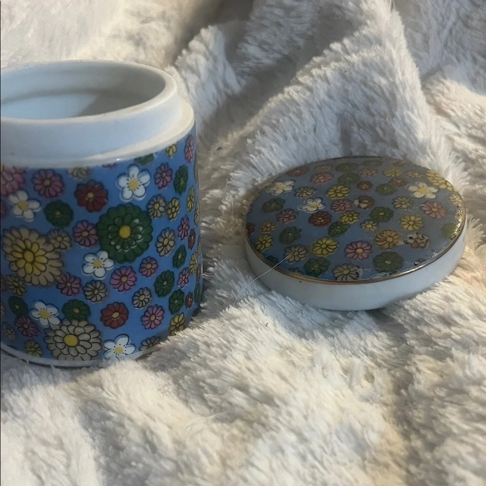 Floral Ceramic Jar with Lid